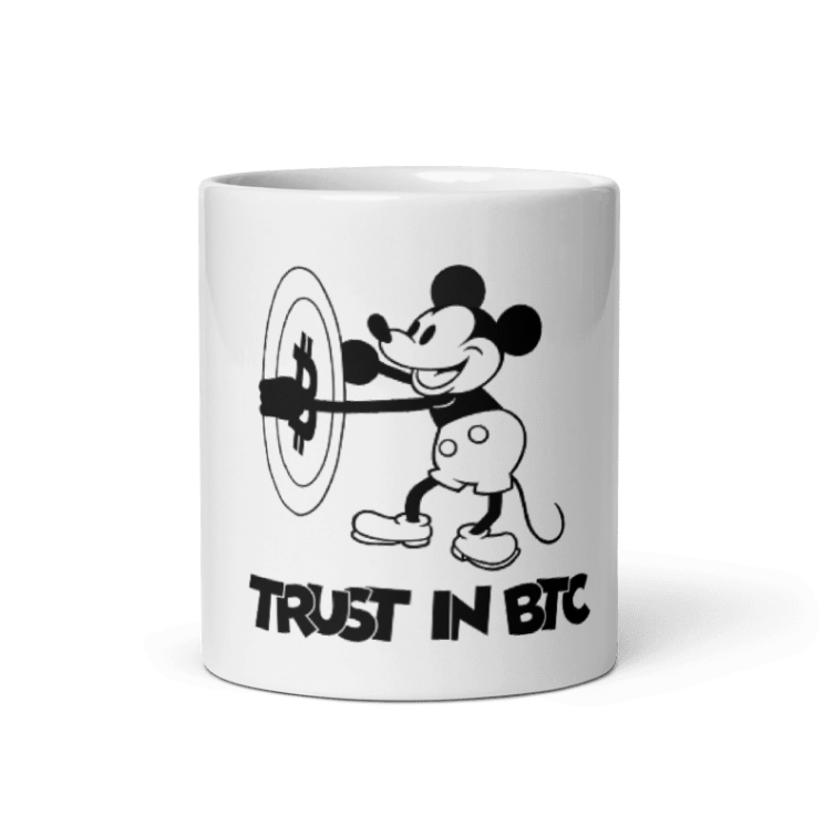 BTC-Weiße, glänzende Tasse